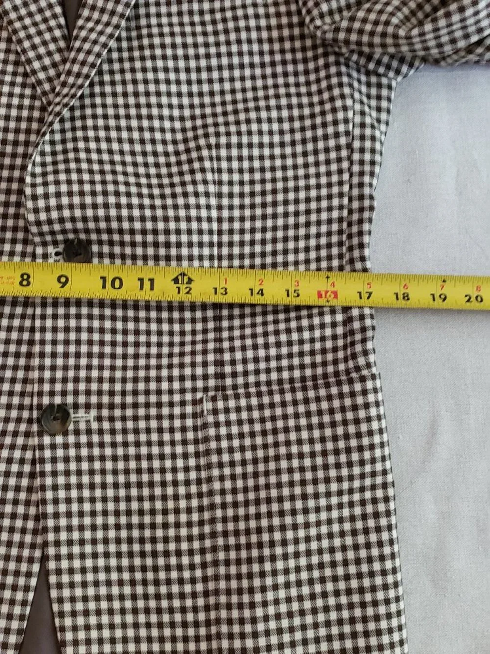 Stafford Men's Size 38R Blazer Slim Fit Brown Check Wool Sport Jacket Coat Exl.